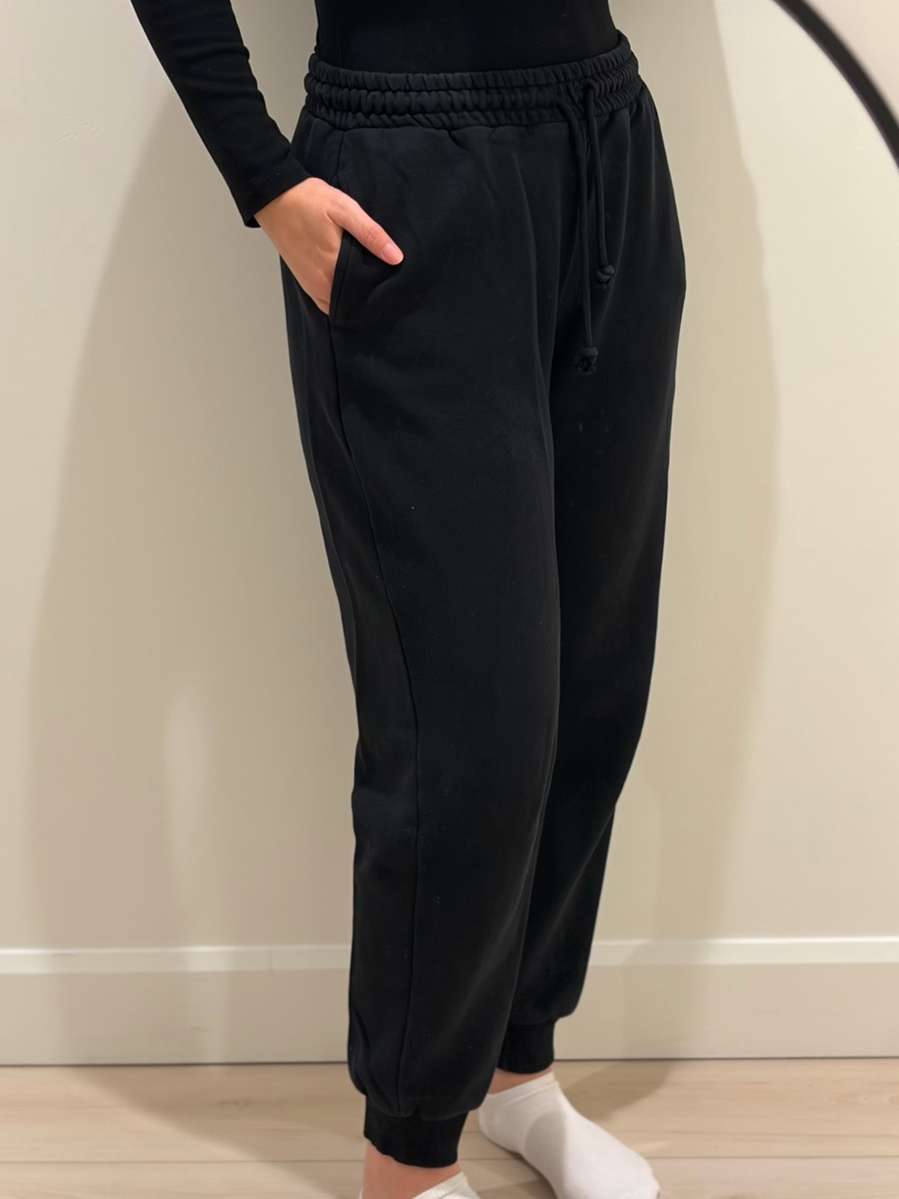 Zara Black Drawstring Jogger Pants for Women